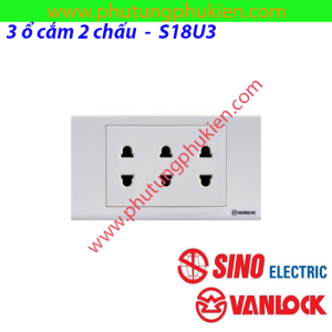 3 ổ cắm 2 chấu sino S18U3 SINO