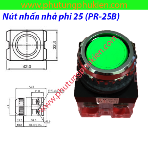 Nút nhấn nhả không đèn - 25mm PR-25B SUNGHO